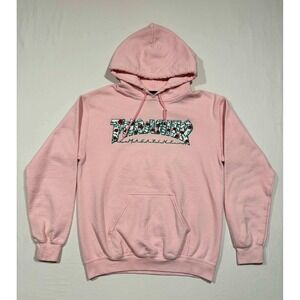 Thrasher Magazine Roses Logo Hoodie Pink Skate Streetwear Sweatshirt Small